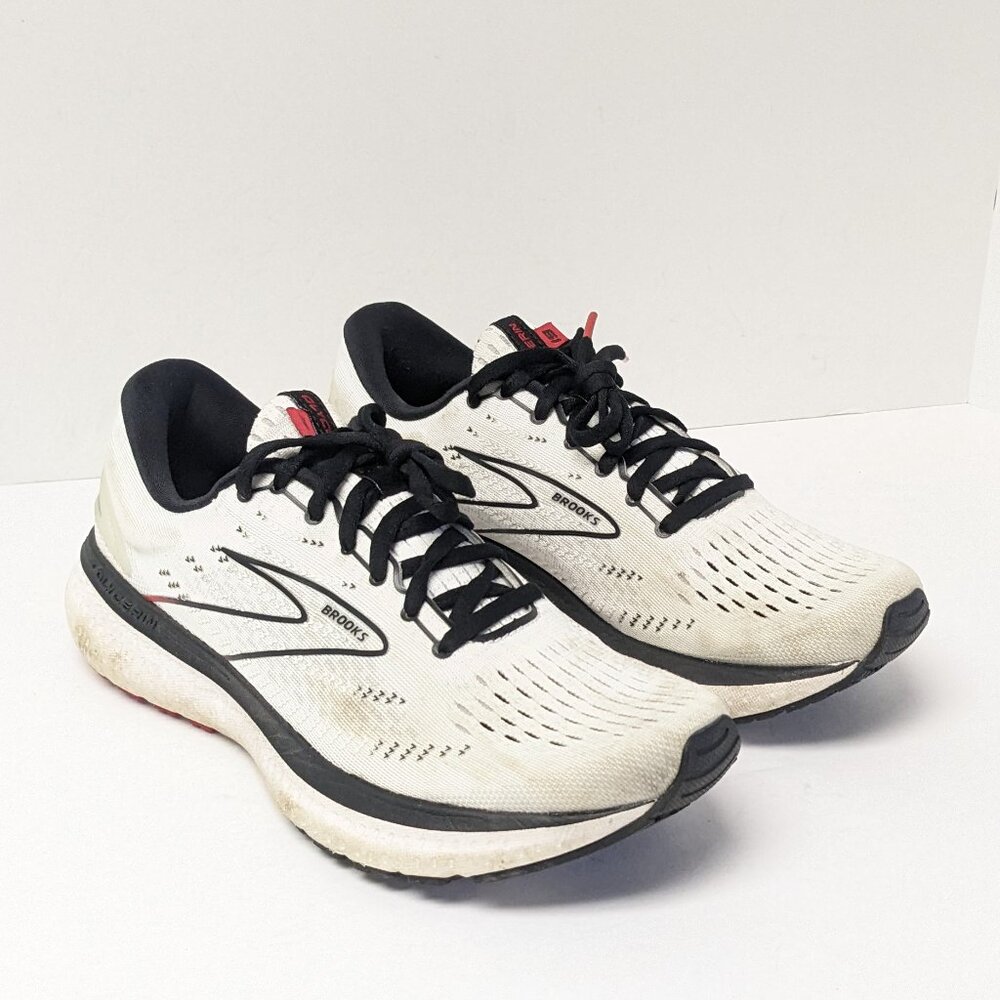 Brooks White and Black Men's Athletic Running Shoes